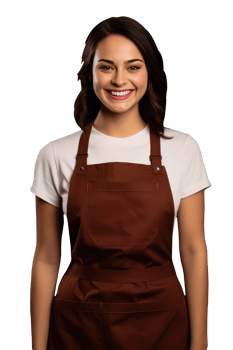 Charming Cheerful Cheery Young Woman Wearing Uniform as Shirt with Apron. A Fictitious Character Created By . png