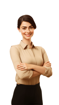 Beautiful Smiling Young Woman Wearing Beige Shirt and Hand Crossed. A Fictitious Character Created By . png