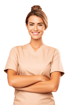 Smiling Young Woman with Bright Teeth and Golden Colored Hair. A Fictitious Character Created By . png