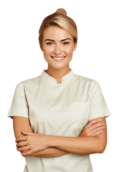Smiling Young Woman with Bright Teeth and Golden Colored Hair. A Fictitious Character Created By . png