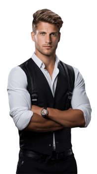 A Well Dressed Man while Vest Coat, Shirt and Golden Hair. A Fictitious Character Created By . png