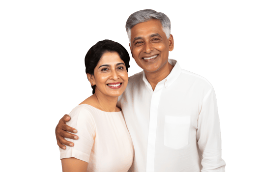 Happy Middle Age Indian Couple Hugging and Standing to Close. A Fictitious Character Created By . png
