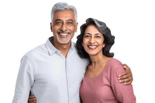 Happy Middle Age Indian Couple Hugging and Standing to Close. A Fictitious Character Created By . png