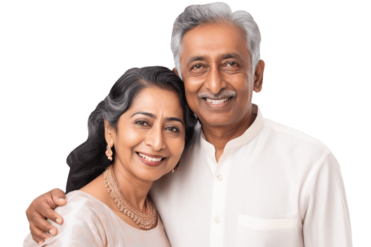 Happy Middle Age Indian Couple Hugging and Standing to Close. A Fictitious Character Created By . png