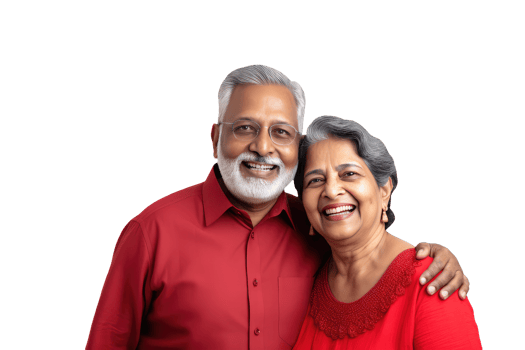 Happy Middle Age Indian Couple Hugging and Standing to Close. A Fictitious Character Created By . png