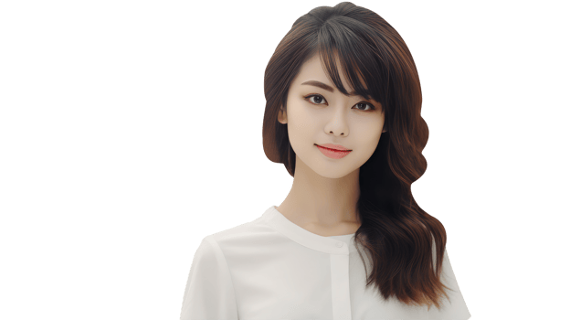 Alluring Asian Women with Layered Cut Brown Hair. A Fictitious Character Created By . png
