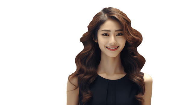 Alluring Asian Woman with Beautiful Brown Long Hair. A Fictitious Character Created By . png