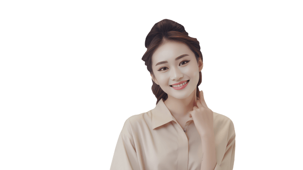 Beautiful Smiling Asian Woman with Ultimate Hairstyle. A Fictitious Character Created By . png