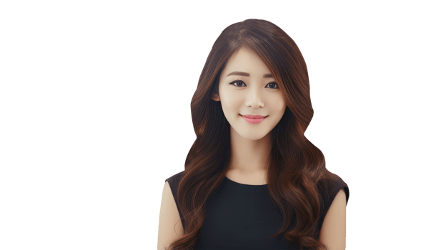 Alluring Asian Woman with Beautiful Brown Long Hair. A Fictitious Character Created By . png