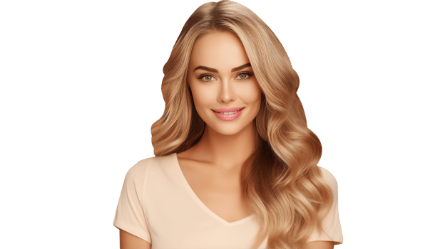 Beautiful Grey Eye Contact Blonde Woman with Golden Long Hair. A Fictitious Beauty Character Created By . png