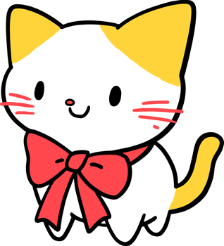 Adorable Cartoon Cat with Bow - Cute Animal Illustration for Kids png