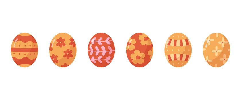 Easter egg set with ornaments. Happy Easter vector