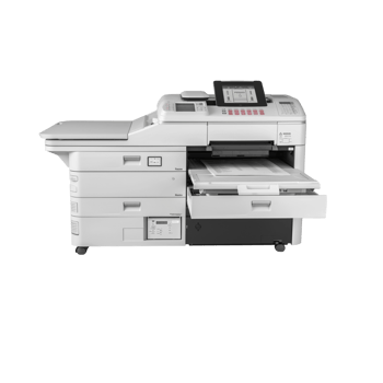 Office equipment white printer with digital screen png