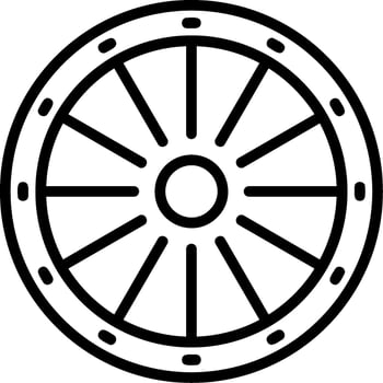 Wood Shield Line Icon vector