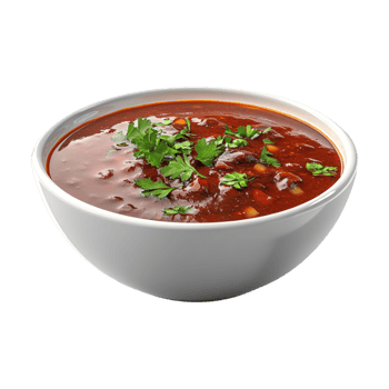 chili soup in a bowl on a transparent background png