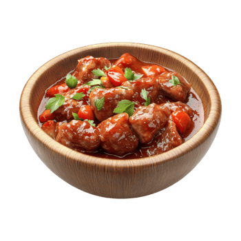 chinese meatball in a bowl with sauce on a transparent background png