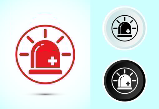 Emergency siren icon, Ambulance siren sign vector
