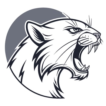 a black and white image of a panther head vector