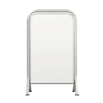 Metal Framed White Board Isolated on Transparent Backgroun png