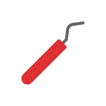 Dental scaler for teeth cleaning. Concept of oral hygiene and dental care. vector
