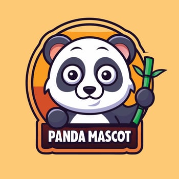 panda mascot logo design vector