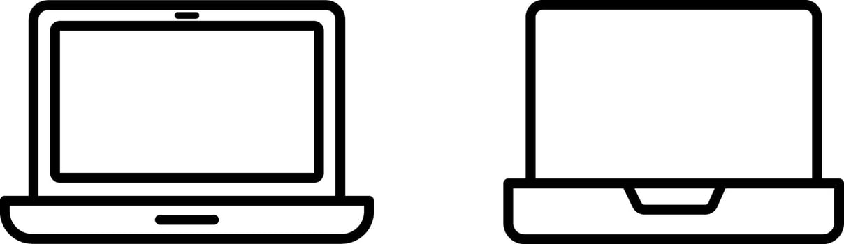Laptop Icon - Modern Technology and Workstation Symbol vector
