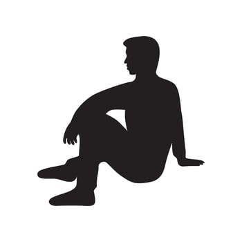 man sit down silhouette design. people activity. vector