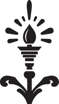 A black and white logo of a candle vector