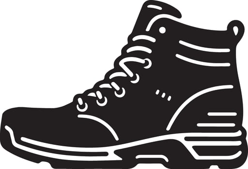 A black and white illustration of a boot vector