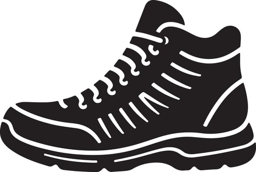 A black and white silhouette of a boot vector