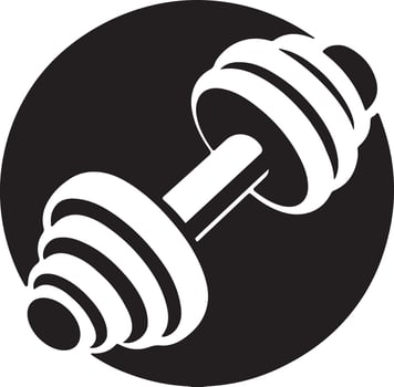 Dumbbell icon in black and white on a white background vector