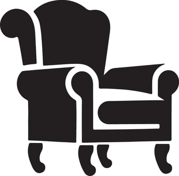 An icon of a chair on a white background vector