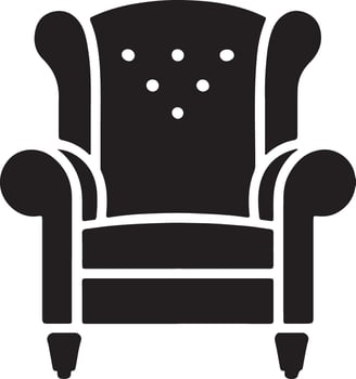 A black and white chair icon on a white background vector