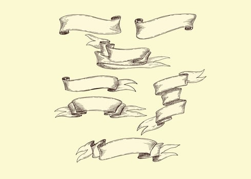 Set of Ribbons and banner. Banner illustration. Set of banner. Set of scroll ribbon, vintage. blank. Ribbons collection. Ribbon banner Ribbons and banners. Flat ribbons. vector