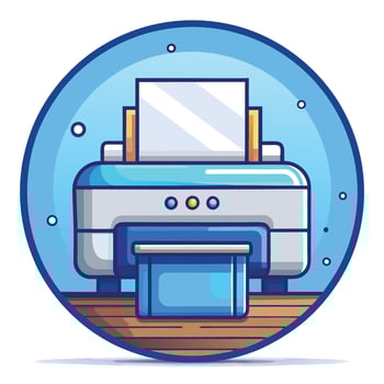 Hand-Drawn Cute Printer Art Design vector