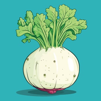Cute Celeriac Vegetable Cartoon Illustration vector