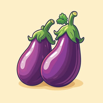 Eggplant Vegetable Cartoon Illustration vector