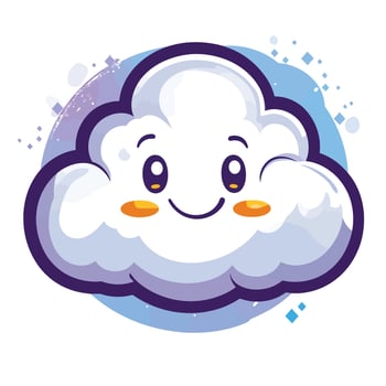 Overcast Icon with Cartoon vector