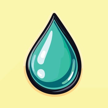 Cartoon Raindrop Icon Without Shadow Blue Sky Background vector