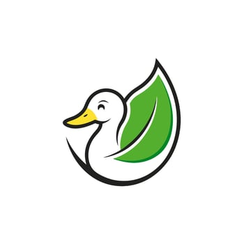 Simple Cute Duck Logo Bird Illustration Branding vector
