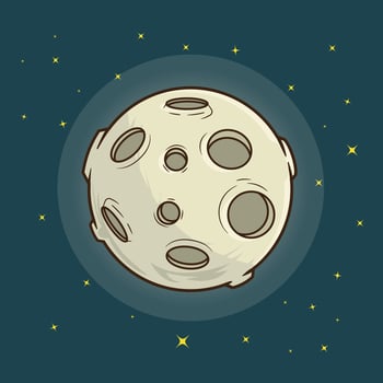 Illustration of moon bright grey cartoon design vector