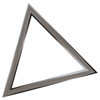 3D chrome geometric frame, on transparent background. Modern metallic element, cut out. Y2k style, 2000s. Sleek and tech vibe png
