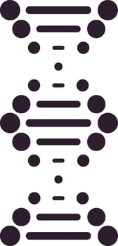 Vertical stylized dna strand composed of circles and horizontal lines forming a double helix, symbolizing genetics, medicine, and scientific research vector