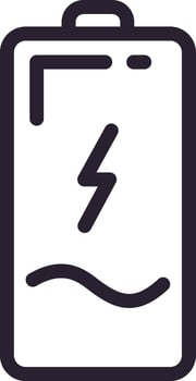 Minimalist illustration representing a battery charging, symbolizing energy, power, electricity supply, and charging process of a device vector