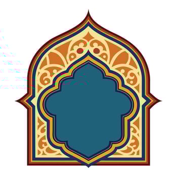 Ornate Islamic Arch with Geometric Flat Design vector
