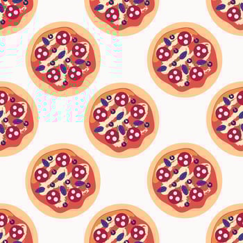 Italian pizza seamless pattern background for packaging and decoration vector