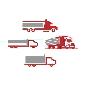 Delivery Truck icon set. Express delivery trucks icons. Fast shipping truck. Free delivery 24 hours. Logistic trucking sign vector