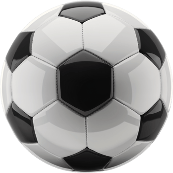 3D White and black soccer ball png