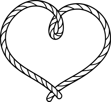 Retro Western Valentine Cowboy Lasso Rope heart Coloring Image png