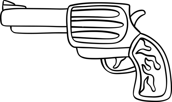 Retro Western Valentine Cowboy Gun Coloring Image png